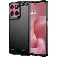 Custodia per Motorola Moto G67 Power / G57 Power, Techsuit, Carbonio, Nera — 3