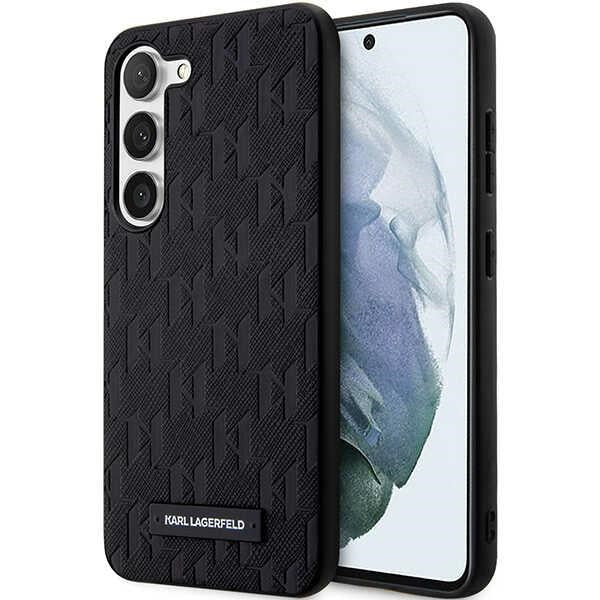 Karl Lagerfeld Custodia per Samsung Galaxy S24+ S926, Karl Lagerfeld, Saffiano Monogram Metal Logo, Nera