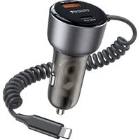 Caricabatterie Auto con Cavo Lightning Yesido Y57, 50W, 3A, 1 x USB-A - 1 x USB-C, Nero — 3