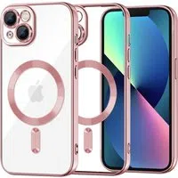 Custodia MagSafe per Apple iPhone 13, Techsuit, Luxury Crystal, Rosa — 3