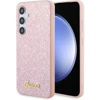 Custodia per Samsung Galaxy S24 S921, Guess, Glitter Script, Rosa — 3