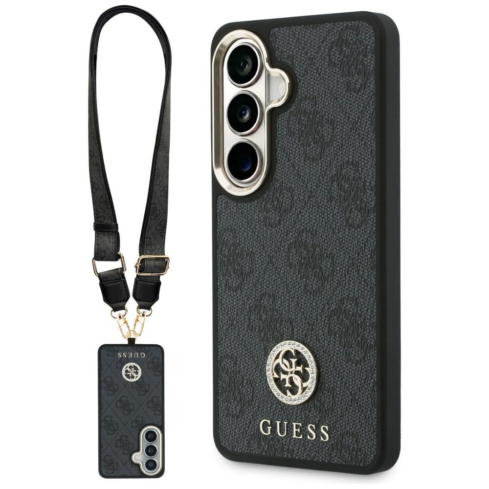 Guess Custodia per Samsung Galaxy S26 S942, GUESS, 4G Big Rhinestone Triangle Strap, Nera
