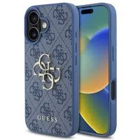 Custodia per Apple iPhone 16, Guess, 4G Big Logo, Blu — 3