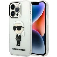 Custodia per Apple iPhone 14 Pro Max, Karl Lagerfeld, Ikonik Karl, Trasparente — 3