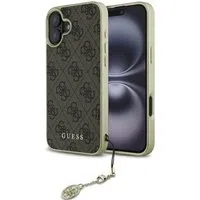 Custodia per Apple iPhone 16, Guess, 4G Charm, Marrone — 3