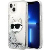 Custodia per Apple iPhone 14 Plus, Karl Lagerfeld, Glitter Choupette's Head, Argento — 3