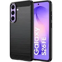 Custodia per Samsung Galaxy S26 FE / S25 FE, Techsuit, Carbonio, Nera — 3