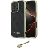 Custodia per Apple iPhone 16 Pro, Guess, 4G Charm, Nera — 3