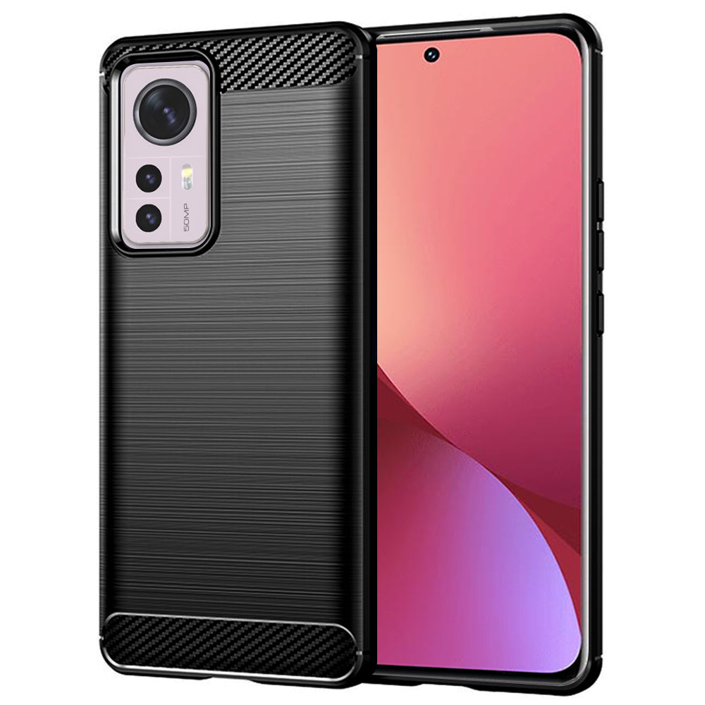Techsuit Custodia per Xiaomi 12X / 12, Techsuit, Carbonio, Nera