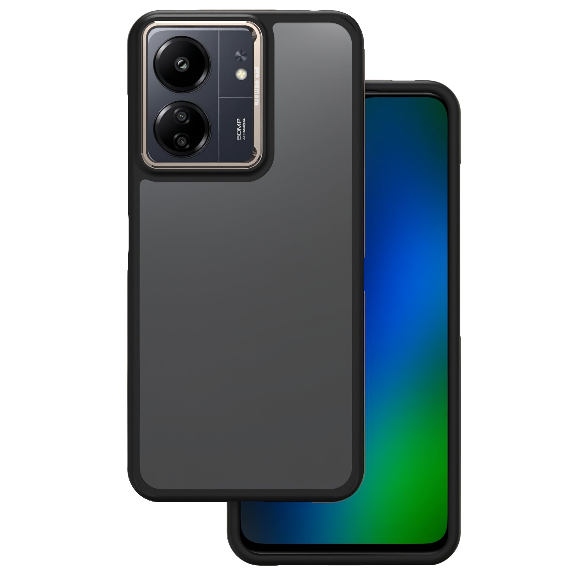 GSMnet Custodia per Xiaomi Poco M6 / Redmi 13C 5G, OEM, Crystal Black, Grigio
