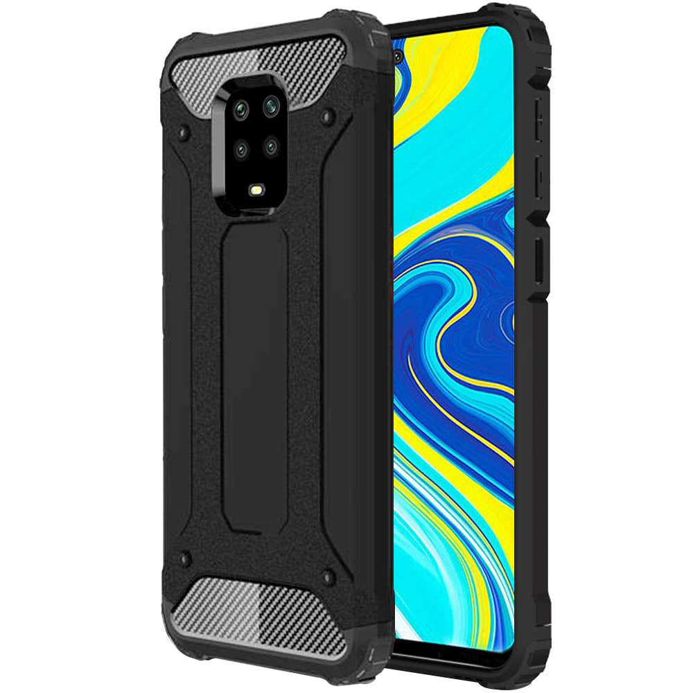 Custodia per Xiaomi Redmi Note 9S / Note 9 Pro / Note 9 Pro Max, Techsuit, Hybrid Armor, Nera