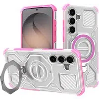 Custodia per Samsung Galaxy S26 S942, Techsuit, Carbon Shield Pro, Rosa. — 3