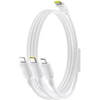 Cavo di Ricarica USB-C - Lightning / microUSB / USB-C Baseus Silky 3in1, 100W, 1.5m, Bianco P10377706213-00 — 3