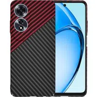 Custodia per Oppo A60, Techsuit, Carbonite FiberShell, Nero Rosso — 3