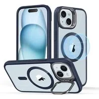 Custodia MagSafe per Apple iPhone 15 Plus, ESR, Classic Hybrid Kickstand, Blu Navy Trasparente — 3