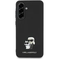 Custodia per Samsung Galaxy A36 A366, Karl Lagerfeld, Saffiano Karl & Choupette Metal, Nera — 3