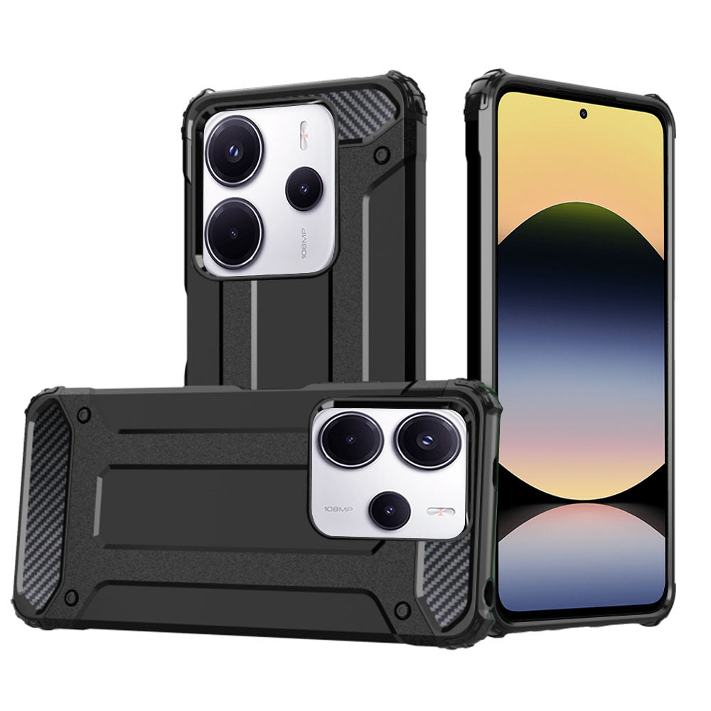 Custodia per Xiaomi Redmi Note 14 4G (Regionale), Techsuit, Hybrid Armor, Nera