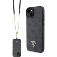 Custodia per Apple iPhone 15 Plus, Guess, Crossbody 4G Metal Logo, Nera — 3