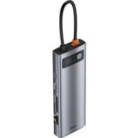 Hub USB-C Baseus, 3 x USB-A 3.0 - 1 x USB-C - 1 x HDMI - 1 x VGA - 1 x RJ45 - 1 x SD - 1 x microSD, Grigio CAHUB-CU0G — 3