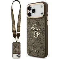 Custodia per Apple iPhone 17 Pro Max, Guess, Big 4G Classic Logo with Big Strap, Marrone — 3