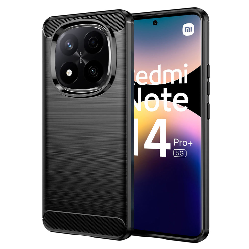 Custodia per Xiaomi Redmi Note 14 Pro+ 5G, Techsuit, Carbonio, Nera