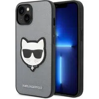 Custodia per Apple iPhone 14 Plus, Karl Lagerfeld, Saffiano Choupette's Head, Argento — 3