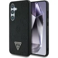 Custodia MagSafe per Samsung Galaxy S25 S931, Guess, Peony Grained Hot Stamp Triangle, Nera — 3