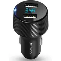 Caricabatterie Auto Yesido Y31 Display, 18W, 3A, 2 x USB-A, Nero — 3