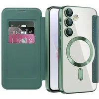 Custodia MagSafe per Samsung Galaxy A35 5G A356, Techsuit, SmartMag Book, Verde — 3