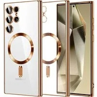 Custodia MagSafe per Samsung Galaxy S24 Ultra S928, Techsuit, Luxury Crystal, Dorata — 3
