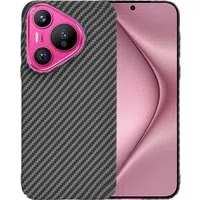 Custodia per Huawei Pura 70, Techsuit, Carbonite FiberShell, Nera — 3