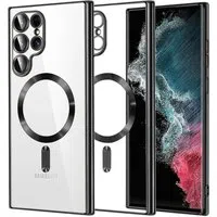 Custodia MagSafe per Samsung Galaxy S22 Ultra 5G S908, Techsuit, Luxury Crystal, Nera — 3