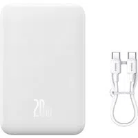Batteria Esterna Wireless Baseus Magnetic Mini, 20000mAh, 20W, PD + FQI, 1 x QI - 1 x USB-C, Bianca PPCX150002 — 3