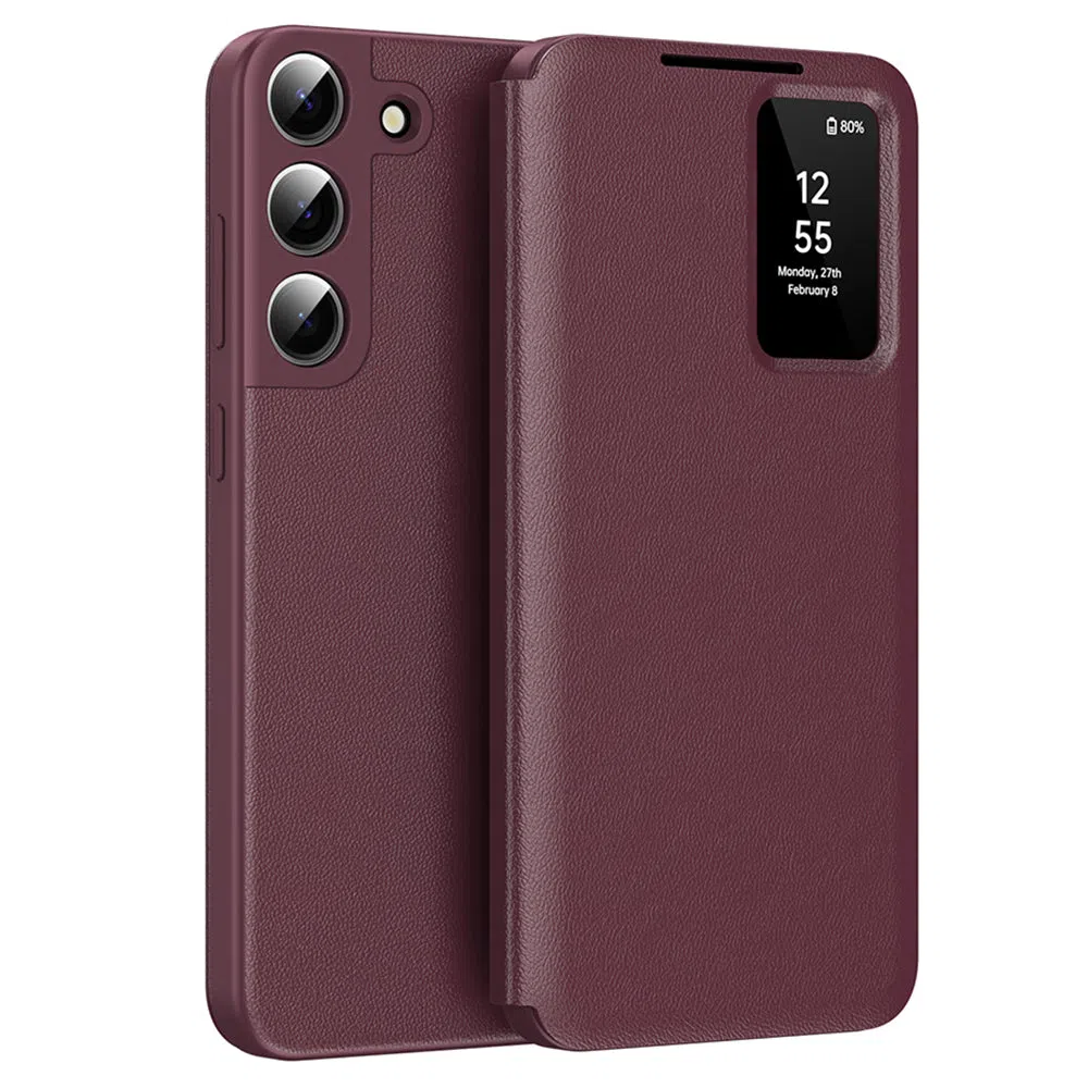 Custodia per Samsung Galaxy S22+ 5G S906, Techsuit, SmartView, Rossa — 2