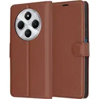 Custodia per Xiaomi Poco C75 / Redmi 14C, Techsuit, Leather Folio, Marrone — 3