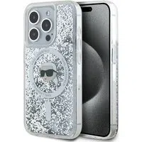 Custodia MagSafe per Apple iPhone 15 Pro, Karl Lagerfeld, Liquid Glitter Karl's Head, Trasparente — 3