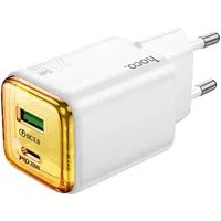 Caricabatterie Rete HOCO N52, 20W, 3A, 1 x USB-A - 1 x USB-C, Bianco — 3