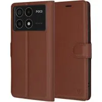 Custodia per Xiaomi Poco F6 Pro, Techsuit, Leather Folio, Marrone — 3