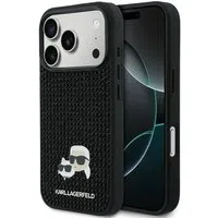 Custodia per Apple iPhone 17 Pro, Karl Lagerfeld, Rhinestone Karl & Choupette Pins, Nera — 3