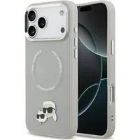 Custodia MagSafe per Apple iPhone 17 Pro Max, Karl Lagerfeld, Karl & Choupette Pins, Grigio — 3