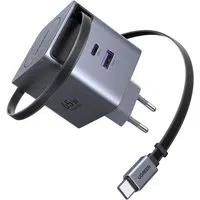 Caricabatterie da Rete con Cavo USB-C UGREEN X615, 65W, 3A, 1 x USB-A - 1 x USB-C, Grigio — 3