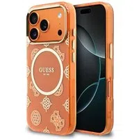Custodia MagSafe per Apple iPhone 17 Pro Max, Guess, IML Peony Dot, Arancione — 3