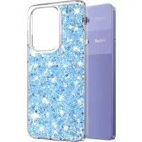 Custodia per Xiaomi Redmi Note 13 Pro 4G / Poco M6 Pro 4G, Techsuit, Sparkly Glitter, Blu — 3