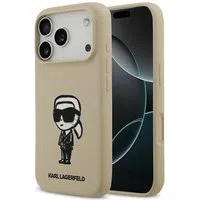 Custodia per Apple iPhone 17 Pro, Karl Lagerfeld, Sketch and Logo Karl, Marrone — 3