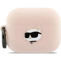 Custodia Karl Lagerfeld Silicone Choupette's Head 3D per Apple AirPods Pro 3, Rosa — 3