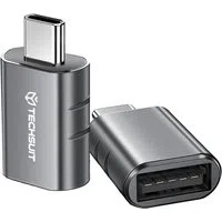 Adattatore OTG USB-C - USB-A Techsuit A10 SlateVolt, Grigio — 3