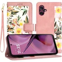 Custodia per Motorola Moto G55, Techsuit, FlipCraft, Rosa — 3
