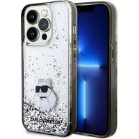 Custodia per Apple iPhone 14 Pro, Karl Lagerfeld, Liquid Glitter Choupette, Trasparente — 3