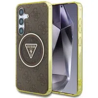 Custodia MagSafe per Samsung Galaxy S25 S931, Guess, IML Glitter 4G Circle Triangle, Marrone — 3