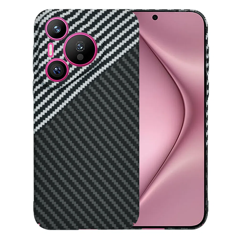 Custodia per Huawei Pura 70, Techsuit, Carbonite FiberShell, Nero Grigio — 2